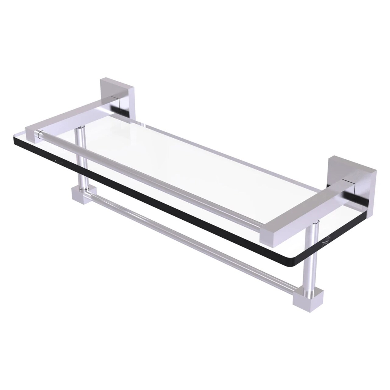 Montero Collection 16 Inch Gallery Glass Shelf With Towel Bar - Mt-1-16Tb-Gal-Sch